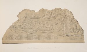 Podbój plemienia zamieszkującego bagna (Kouyunjik), z Monuments of Niniveh, wyd. 1849 autorstwa Austen Henry Layard