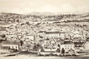 Brisbane, z Historii Australazji autorstwa Davida Blaira, McGrady, Thomsona i Nivena, 1879