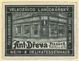 Sklep z winami i delikatesy Anton Dreva, Praga autorstwa Austrian School