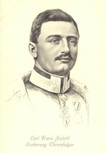 Arcyksiążę Karol Franciszek Józef z Austrii, następca tronu austro-węgierskiego (lito) autorstwa Austrian School