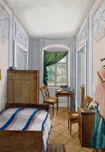 Mały pokój w stylu biedermeier, akwarela, Austria autorstwa Austrian School
