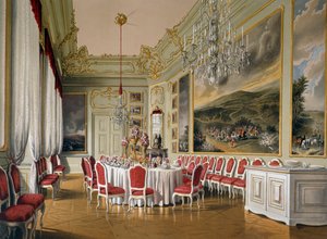 Jadalnia w Imperial Apartments, Pałac Schoenbrunn (Lista Światowego Dziedzictwa UNESCO) autorstwa Austrian School