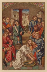 Jezus myje stopy uczniom (chromolit) autorstwa Austrian School