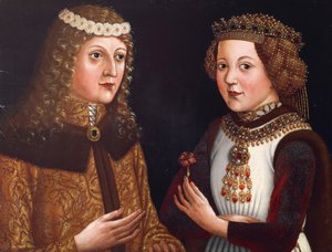 Władysław pośmiertny król Czech i Magdalena z Valois autorstwa Austrian School