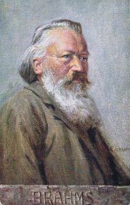 Pocztówka przedstawiająca Johannesa Brahmsa ok. 1910 r.