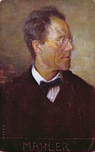 Pocztówka przedstawiająca portret Gustava Mahlera (1860-1911) ok. 1910 r. (kolorowa litografia) autorstwa Austrian School