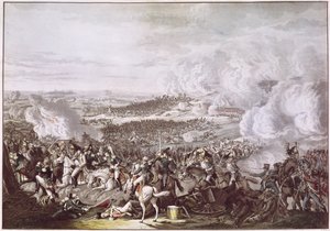 Ucieczka Napoleona (1769-1821) po bitwie pod Waterloo, 18 czerwca 1815, ok. 1815-30 autorstwa Austrian School