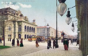 Kaerntnerring i Opera Cesarsko-Królewska w Wiedniu, 1908 autorstwa Austrian School