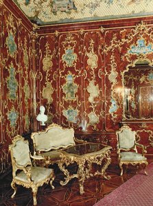 Sala Milionów wyłożona drewnem figowym inkrustowanym perskimi miniaturami i ozdobiona złoconym ornamentem, Schloss Schonbrunn, Wiedeń