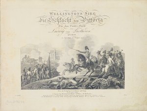 Strona tytułowa z Wellingtons Victory, op. 91, wyd. S.A. Steiner & Comp., Wiedeń autorstwa Austrian School
