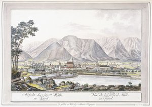 Widok Hall w Tyrolu, 1779-1792 autorstwa Austrian School