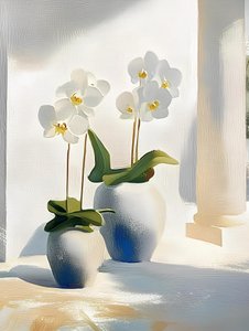 Eleganckie białe orchidee autorstwa Avanesova Elena