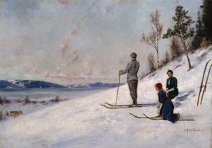 Narciarz (olej na płótnie)