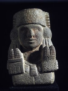 Sztuka Azteków: przedstawienie Chicomecoatl (zwanej ausi Xilonen), bogini Panny i Płodności. Narodowe Muzeum Antropologiczne, Meksyk
