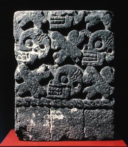Tzompantli, późny okres postklasyczny (1300-1521) (kamień) autorstwa Aztec Aztec