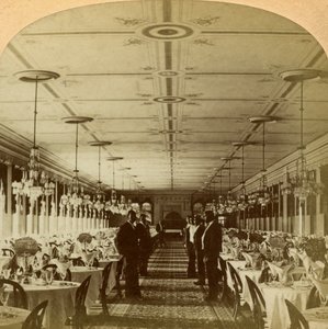 Jadalnia, Grand Union Hotel, Saratoga, Nowy Jork, USA.