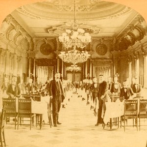 The Great Dining Hall, Windsor Hotel, uważany za najlepszy na świecie, Montreal, Kanada, 1894.