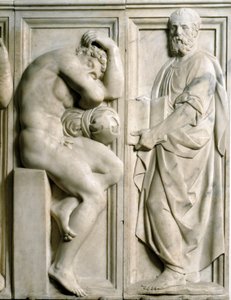 Prorok i Ignudo Niski marmurowy relief autorstwa Baccio Bandinelli (1493-1560) autorstwa Baccio Bandinelli