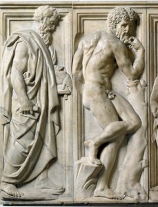 Prorok i Ignudo Niski relief marmurowy autorstwa Baccio Bandinelli (1493-1560) autorstwa Baccio Bandinelli