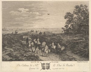 Flanders Road Route de Flandre po obrazie w zbiorach księcia de Praslin, 1772