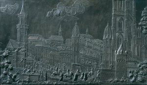Procesja koronacyjna cesarza Franciszka I Stefana von Lorraine we Frankfurcie nad Menem 10 października 1745 r. autorstwa Balthasar Ferdinand Moll