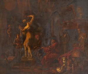 W Pracowni Artysty (olej na płótnie) autorstwa Balthasar van den (attr.to) Bossche