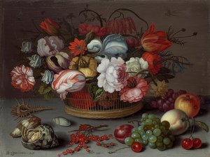 Kosz kwiatów. około 1622 autorstwa Balthasar van der Ast