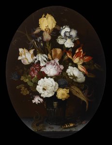 Martwa natura z kwiatami w szklanym wazonie autorstwa Balthasar van der Ast