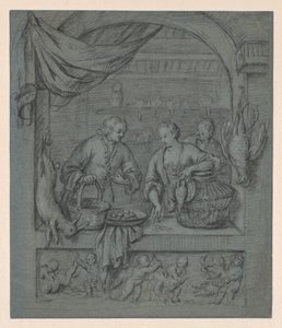 Sprzedawca ptaków autorstwa Balthasar van der Ast