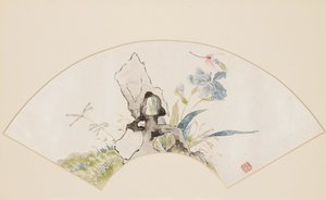 Lilia, skała i ważka, XIX w. 1801-1900 autorstwa Baoru Liu