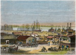 Rzeka Missisipi, Nowy Orlean, Luizjana, USA, ok. 1880 r. autorstwa Barbant