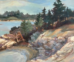 Maine Bluffs, ok. 1980-95 (olej na płótnie) autorstwa Barbara Cleary