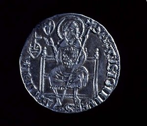 Rewers dużej guelfy przedstawiającej św. Jana Chrzciciela, wybity 1376 (srebro) (awers patrz 119193) autorstwa Barduccio di Chierichino
