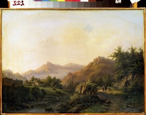 Krajobraz ze sposobem. Obraz Barenda Cornelisa Koekkoeka (1803-1862). Olej na płótnie. Sztuka holenderska. Muzeum Sztuki im. M. Kroszyckiego, Sewastopol (Sewastopol), Ukraina autorstwa Barend Cornelis Koekkoek