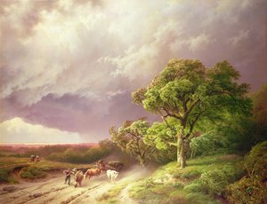 Nadchodząca burza autorstwa Barend Cornelis Koekkoek