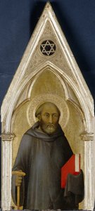 Święty, ok. 1340 (tempera na drewnie topoli) autorstwa Barna da Siena