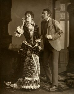 Mary Rorke i Charles Wyndham, brytyjscy aktorzy, 1882 autorstwa Barnes and Bell Brown