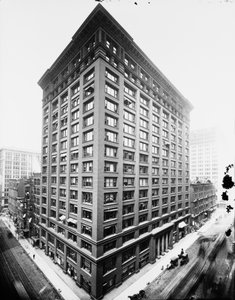 Marquette Building, Chicago, Illinois, USA, ok. 1900 (zdjęcie czarno-białe)