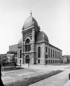 Kongregacja Synaj, Chicago, Illinois, USA, ok. 1900 (zdjęcie czarno-białe) autorstwa Barnes and Crosby