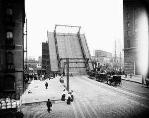 State Street Bridge, Chicago, Illinois, USA, ok. 1905 (zdjęcie czarno-białe) autorstwa Barnes and Crosby
