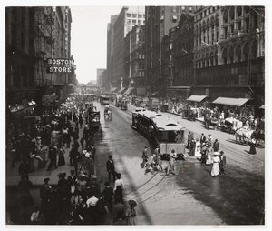 State Street, Chicago, Illinois, USA, ok. 1905 (zdjęcie czarno-białe) autorstwa Barnes and Crosby