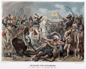 Bitwa pod piramidami: Napoleon Bonaparte w Egipcie w 1798 roku (rycina) autorstwa Baron Antoine Jean (after) Gros