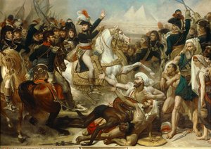 Kampania (wyprawa) w Egipcie (1798-1801): Napoleon Bonaparte przemawiający do armii przed bitwą pod piramidami, 21 lipca