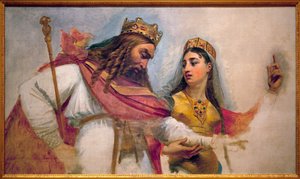 Clovis i Clotilde; Chlodwig I, król Franków (466-511) i jego żona Klotylda (św. Klotylda) (475-545), którzy nawrócili go na wiarę katolicką.
