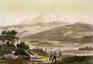 Mount Cayambe, Ekwador, z „Le Costume Ancien et Moderne”, tom II, płyta 3, Jules Ferrario, grawerowane przez Paolo Fumagalli, wydane ok. 1820-30