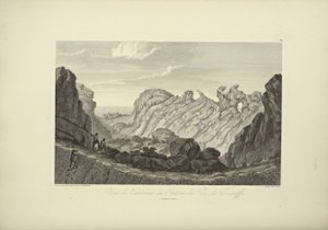 Widok wnętrza krateru na Teneryfie, rys. Gmelin, ilustracja z „Widoki kordylierów i pomników ludów rdzennych Ameryki” autorstwa Alexandra von Humboldta i Aime Bonplanda, 1813 autorstwa Baron Friedrich Alexander von Humboldt