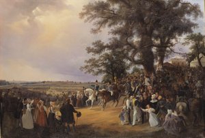 Recenzja na polach Ladugardsgarde podczas wizyty cara Mikołaja w 1838 r. autorstwa Baron Karl Stefan Bennet