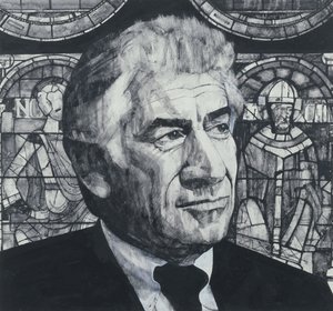 Portret Leonarda Bernsteina, ilustracja do The Sunday Times, lata 70. (na pokładzie gwasz)