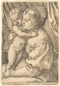 Madonna z wazonem na kwiaty autorstwa Barthel Beham