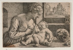 Madonna z trupią czaszką autorstwa Barthel Beham